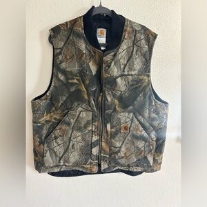 Vintage Y2K Carhartt Realtree Camo Quilted Lined Vest Size XL